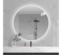 Decmiroor 90cm Specchio da Bagno a LED 100cm Specchio Cosmetico con Luce Dimmerabile e Anti-Appannamento senza Cornice Specchio Rotondo a Parete Regolabile Tricolore(Backlit,32in/80cm)