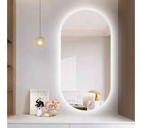 Decmiroor Antiappannamento Specchio da Bagno Intelligente, 120CM Specchio a LED con Dimmerabile 3 Colori di Luce, Ovale Specchi Decorativi a Parete, per Camera da Letto Trucco(Backlit,90x60cm)