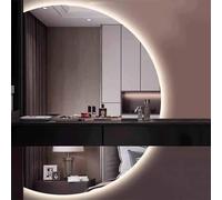 Decmiroor LED Specchio da Bagno da Parete con Luce Dimmerabile, Grand Semicerchio Specchio a Figura Intera, Anti-Nebbia, 3 Colori di Luce, Interruttore Touch, for Trucco(Leftcut,1.2Lx0.8W)