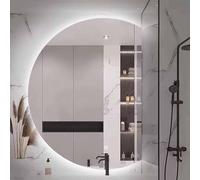 Decmiroor Semicerchio Specchio Vanity da Bagno con Illuminazione, Dimmerabile LED Specchio a Figura Intera a Mezza Luna, da Parete, Antiappannamento, Antideflagrante(Rightcut,43"x28")