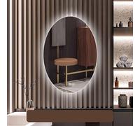Decmiroor Specchio a LED da Bagno, 75x100 cm Specchio Bagno Anti-Nebbia con Illuminazione, Temperatura di 3 Colore Regolabile, Ovale Specchi Decorativi(28 * 20inch/70 * 50cm)