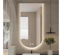 Decmiroor Specchio a LED, Irregolare Specchio da Bagno con Illuminazione, 120x60cm senza Cornice Specchio da Parete, Antiappannamento e Dimmerabile 3 Colori(Cut up,24in*40in)