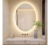 Decmiroor Specchio Bagno a LED, Specchio da Bagno a Parete Ovale 75x100cm Specchio Retroilluminato Regolabile Tricolore, Antiappannamento, per Doccia Trucco(75x100cm/30 x40)