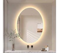 Decmiroor Specchio Bagno con Illuminazione a LED, 60x80cm Specchio da Bagno Anti-Nebbia per Trucco, 75x100cm Ovale Retroilluminato Specchio, 3 Colori Dimmerabile(Backlit,100x75cm)
