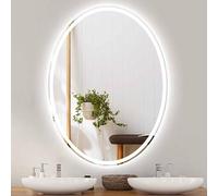 Decmiroor Specchio Bagno con Illuminazione a LED 70x90 cm Ovale Specchio da Bagno da Parete con Anti-Nebbia Temperatura di Colore Regolabile per Rasatura Trucco(Frontlit,30 * 40inch)