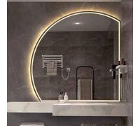 Decmiroor Specchio Bagno Illuminato, Specchio Cosmetico a LED a Semicerchio da Parete, 3 Colori di Luce Regolabile, Anti Nebbia, Taglio Sinistro/Destro(LEFT,39x39in)