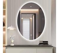 Decmiroor Specchio Bagno LED 100x75cm Ovale Specchio da Parete con Luce Regolabile 3000-6000K Specchio Retroilluminato Specchio Anti-Nebbia per Doccia Rasatura Trucco(Back light,28 * 20in)