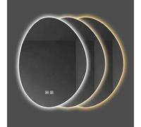 Decmiroor Specchio da Bagno a Forma di Goccia d'Acqua, Illuminato Specchio da Parete Irregolare Ovale, Dimmerabile LED Specchio Cosmetico con Luce a 3 Colori(40 * 60cm)