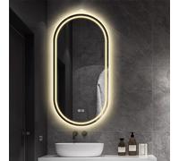 Decmiroor Specchio da Bagno con Luce a LED, Dimmerabile Anti-Nebbia Intelligente Specchio Cosmetico con Interruttore Tattile, Temperatura di 3 Colore e Luminosità Regolabile, 1 Pezzi(Frontlit,120*60cm