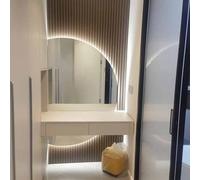 Decmiroor Specchio da Bagno da Parete con Retroilluminato, LED Specchio di Vanità Anti-Nebbia Intelligente, 3 Colori Dimmerabile, con Interruttore Touch, Semicerchio senza Cornice(Right,120x80cm)