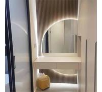 Decmiroor Specchio da Bagno da Parete con Retroilluminato, LED Specchio di Vanità Anti-Nebbia Intelligente, 3 Colori Dimmerabile, con Interruttore Touch, Semicerchio senza Cornice(Left,100x70cm)