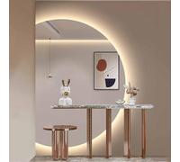 Decmiroor Specchio da Bagno Illuminato a LED, Antiappannamento Specchietti di Vanità a Parete, 3 Temperature di Colore Regolabile, Semicerchio Irregolare(Right half,51"/130cm)