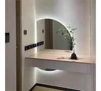 Decmiroor Specchio LED Semicerchio per Bagno, Specchio a Figura Intera a Parete Mezza Luna, Dimmerabile 3 Colori di Retroilluminato, Anti-Appannamento, 130 * 90 cm(Right circle,39x28in)