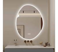 Decmiroor Specchio Retroilluminato Bagno, Specchio Vanity Illuminato a LED, 70 * 90 cm Specchio Creativo a Goccia D'acqua, 3 Colori Dimmerabile, Anti-Appannamento(70 * 50cm(27.6 * 19.7in))