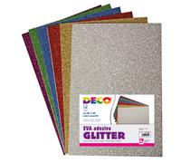 DECO - 10401 - Gomma crepp glitter adesiva - 20 x 30 cm - colori assortiti - CWR - busta 10 fogli - 86074 - Conf. da 1 Pz. - 10401