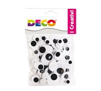 DECO - 11496 - Occhietti adesivi ovali - misure assortite ovali - Deco - busta 50 pezzi - 82012 - Conf. da 1 Pz.