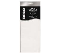 Busta 5 fogli carta velina 20gr 50x76cm bianco CWR