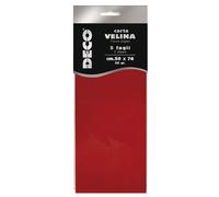 DECO - 12283-06 - Carta velina - 20 gr - 50 x 76 cm - rosso - Deco - busta 5 fogli - 89117 - Conf. da 1 Pz. - 12283-06