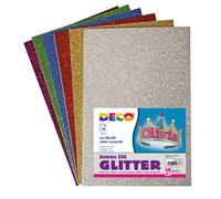 DECO - 12377 - Gomma Crepp Glitter - 20x30 cm - colori assortiti - DECO - busta 10 fogli - 91563 - Conf. da 1 Pz. - 12377