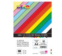 DECO - 12506 - Busta carta Deco - A4 - 80 gr - colori assortiti - 12 fogli - DECO - 103105 - Conf. da 1 Pz. - 12506