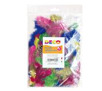 DECO - 12609 - Piume tropicali - dimensione 50-100 mm - colori assortiti - DECO - conf. 100 pezzi - 91578 - Conf. da 1 Pz. - 12609
