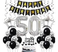 Deco 50° compleanno, Deco 50 palloncini nero e argento uomo
