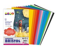 DECO - 715-15 - Busta di carta Bristol - 25 x 35 cm - colori assortiti - 15 fogli - Deco - 93940 - Conf. da 1 Pz. - 715-15