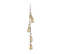 Deco 79 Campana decorativa in metallo di ispirazione tibetana con corda di iuta da appendere, 10,2 x 7,6 x 73,7 cm, colore: oro