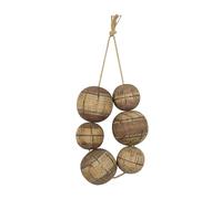 Deco 79 Decor Distressed Stripe 6 Strung Wall Sculpture con corda appesa, pino, marrone, 8.2L x 3.9W