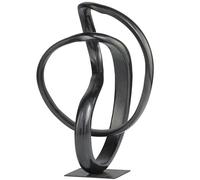 Deco 79 Scultura decorativa astratta in alluminio in metallo, decorazione per la casa, statuetta di accento 20,3 x 17,8 x 27,9 cm, grigio scuro