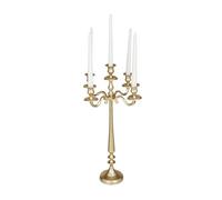 Deco 79 Traditional Aluminum Candelabra, Pillar Candle Holders Decorative Candlestick Holder for Home Decor, Wedding, Dinning, Party, 13" L x 13" W x 24" H, Gold