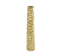 Deco 79 Vaso geometrico in ceramica a bolle con cerchi concavi, 20,3 x 20,3 x 99,1 cm, oro