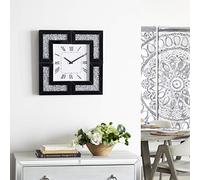 Deco 79 Wall Clocks, Medium, Black, White, Silver