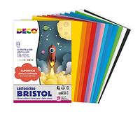 DECO - 717-15 - Busta di carta Bristol - 50 x 70 cm - colori assortiti - 15 fogli - Deco - 93941 - Conf. da 1 Pz. - 717-15
