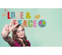 Deco-adesivi Komar "Love and Peace", 1 pcs, colorato, 17718 ore