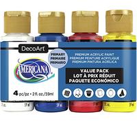 Deco Art AMERICANA Vernici acrillo confezione da 4 pezzi PRIMARIO (4 x 59 ml)
