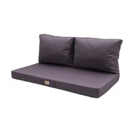 Deco Arts Cuscini da Esterno per Divano 2 Posti, Set 3 Pezzi Sfoderabile con Imbottitura, Seduta 100x50 cm e 2 Schienali 50x35 cm, Grigio Carbone