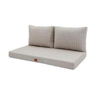 Deco Arts Cuscini da Esterno Set 3 Pezzi per Divano e Panca da Giardino, 1 Seduta 100x50 cm e 2 Schienali, Imbottitura Inclusa, Beige Nero