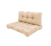 deco arts Cuscini per pallet, set di 2 materassi pallet, per salotto da giardino o panchetta, cuscino imbottito morbido, certificato Oeko-TEX - trattamento idrorepellente, 120 x 80 cm, 9 kg, beige