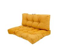 deco arts Cuscini per pallet, set di 2 materassi pallet, per salotto da giardino o panchetta, cuscino imbottito morbido, certificato Oeko-TEX - trattamento idrorepellente - 120 x 80 cm, 9 kg, giallo