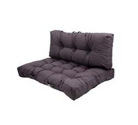 deco arts Cuscini per pallet, set di 2 materassi pallet, per salotto da giardino o panchetta, cuscino imbottito morbido, certificato Oeko-TEX - trattamento idrorepellente - 120 x 80 cm, 9 kg, grigio