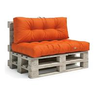 deco arts Cuscini per pallet, set di 2 materassi pallet, per salotto da giardino o panchetta, cuscino imbottito morbido, certificato Oeko-TEX - trattamento idrorepellente, 120 x 80 cm, 9 kg, arancione
