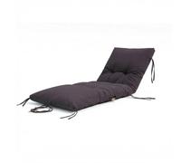 Deco Arts Cuscino Lettino Prendisole con Imbottitura da 12 cm, Materassino per Sdraio da Giardino e Chaise Longue, 185x60 cm, Grigio Carbone