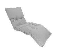 deco arts Cuscino per lettino da sole - Cuscini rettangolari per chaise longue - Cuscino imbottito con trattamento idrorepellente e maniglie di trasporto - Certificato OEKO-TEX - 185 x 55 cm, grigio