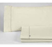 Deco_AX3497.Nest_Set di lenzuola tinta unita color crema - Letto da 105 (3 pezzi) - 50% cotone / 50% poliestere - 144 fili. Gramage: 115