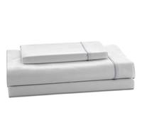 Deco_AX350540.Nest_Set di lenzuola in raso Colore Bianco-Perla - Letto da 150 (3 pezzi) - 100% cotone - 300 fili. Gramage: 118