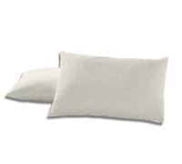 Deco_AX48080.Nest_Pack di due federe di cotone color crema - 50 x 80 cm - 100% cotone - 144 fili - Chiusura a coperchio e bavera. Gramage: 115