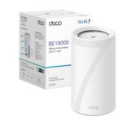 TP-Link WiFi 7 Deco BE85 Router Mesh, BE19000Mbps Tri-Band, Canali 320 MHz, Porta 10Gbps Combinata Ethernet/Fibra, Ripetitore, WiFi 7 Senza Precedenti, Alexa, Funziona con Qualsiasi ISP e Modem
