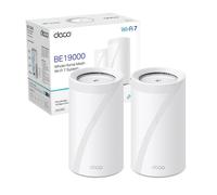 TP-Link WiFi 7 Deco BE85(2-pack) Router Mesh WiFi, BE19000Mbps Tri-Band, Canali 320 MHz, Porta 10Gbps Combinata Ethernet/Fibra, Ripetitore, Alexa, Funziona con Qualsiasi ISP e Modem, 2 Pacchi