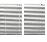 Deco Company, 23-3048 Veneziana in Alluminio con Fissaggio a Morsetto, Per privacy, protezione da luce e sole, Kit di montaggio incluso, Oscurante in alluminio, Argento, 80 x 130 cm (LxA)